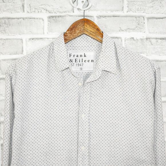 FRANK & EILEEN Button up Shirt Gray dot Print Cotton Flannel Size Small - Picture 5 of 6